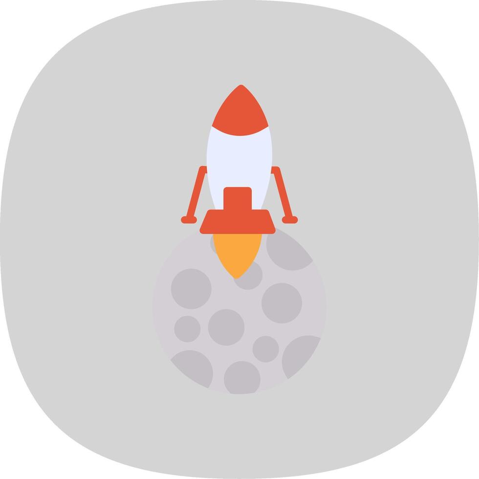 Moon Landing Flat Curve Icon Design vector