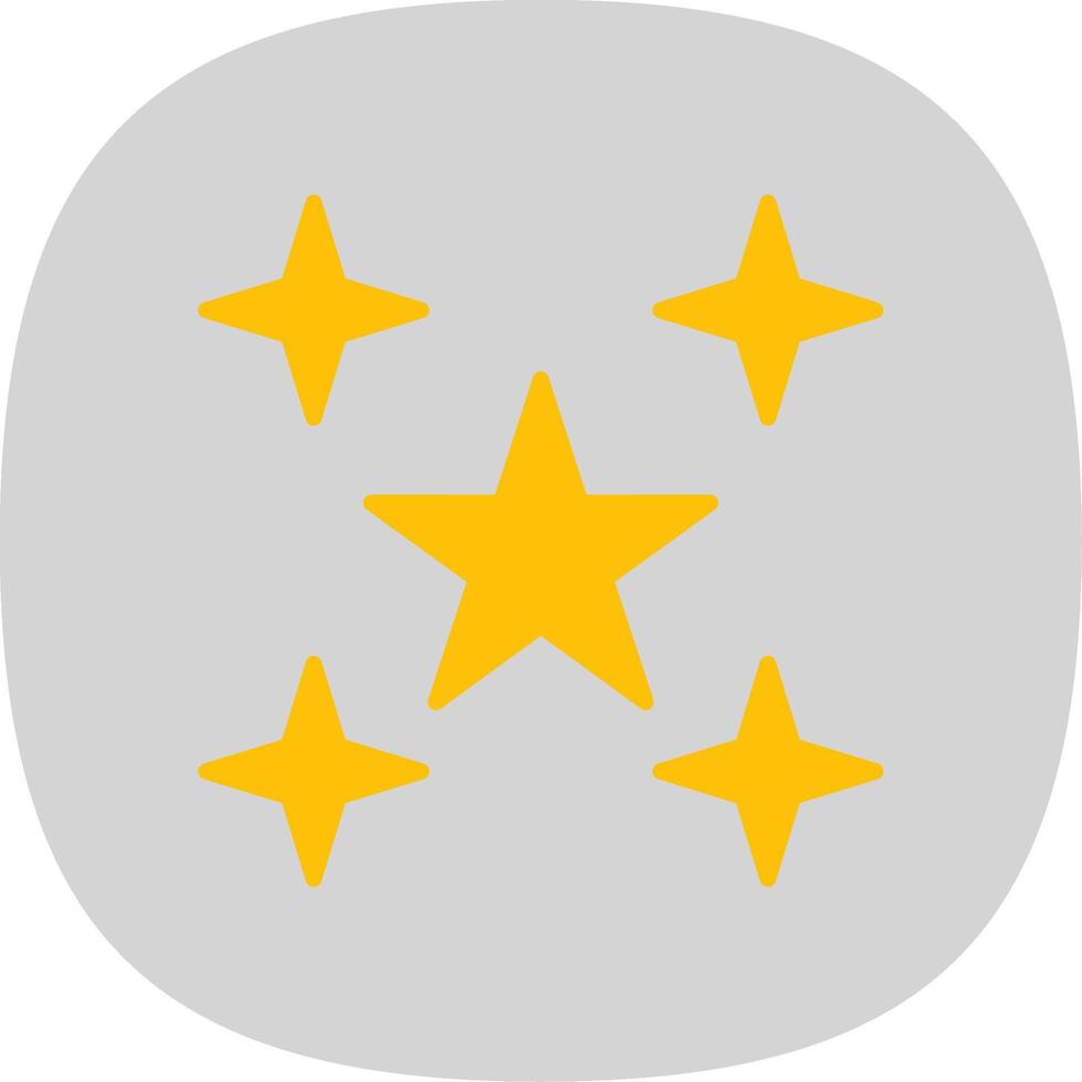 Stars Flat Curve Icon Design vector