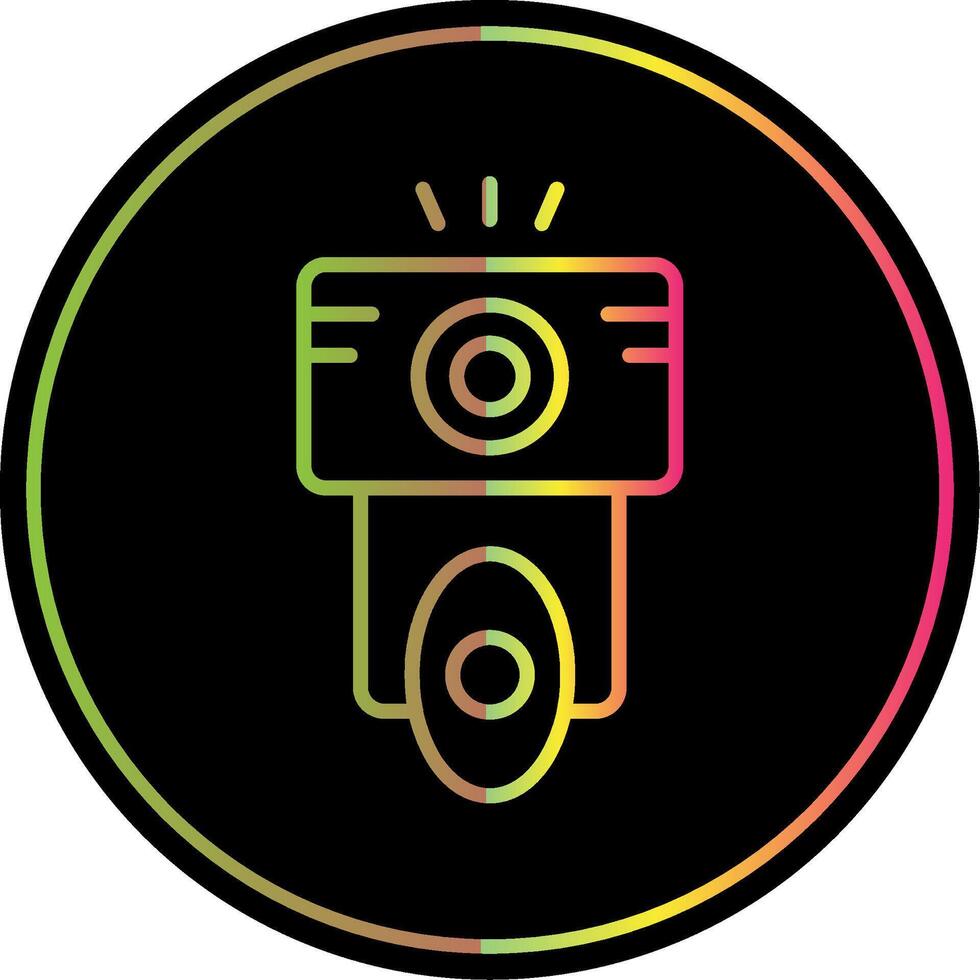 Camera Flash Line Gradient Due Color Icon Design vector