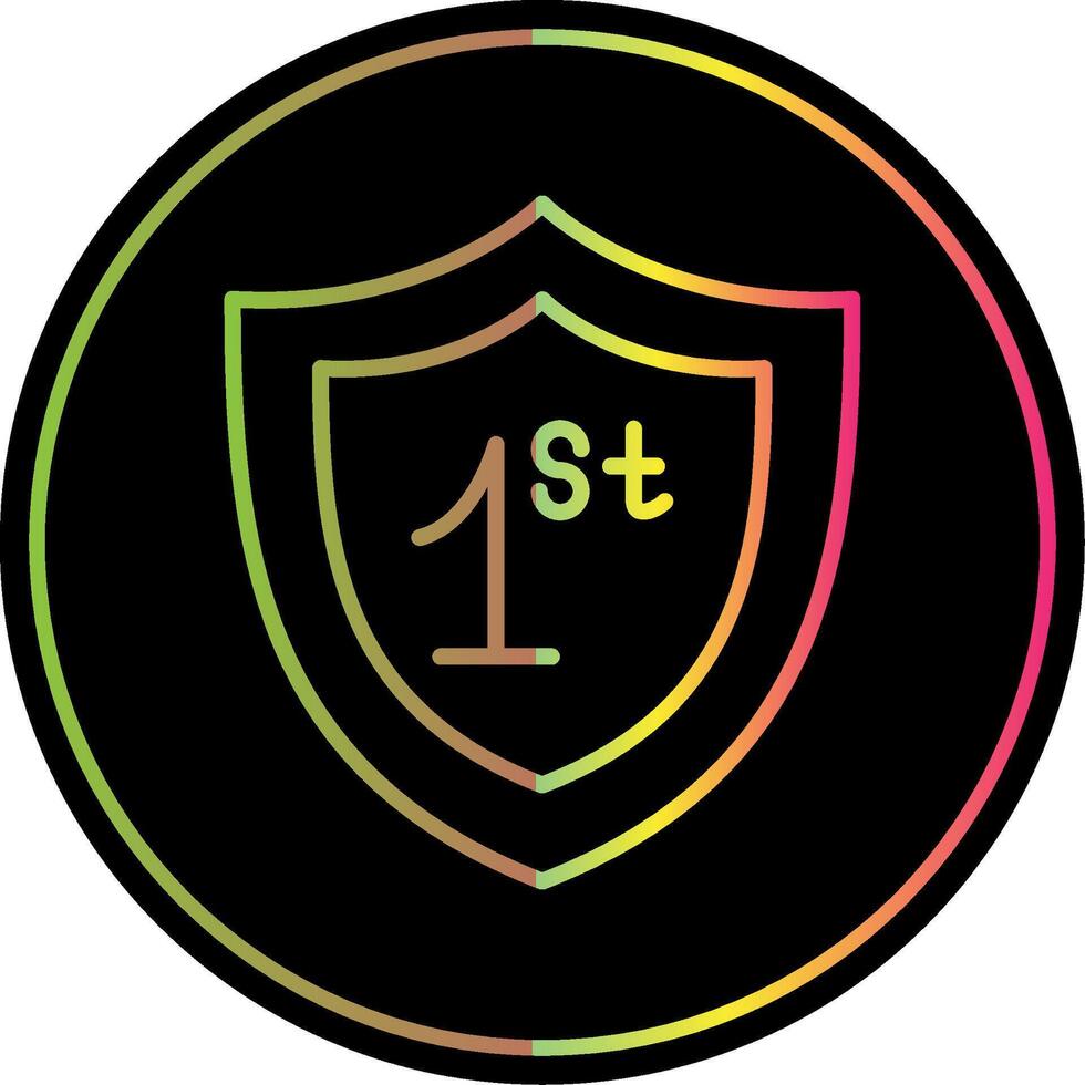 Shield Line Gradient Due Color Icon Design vector