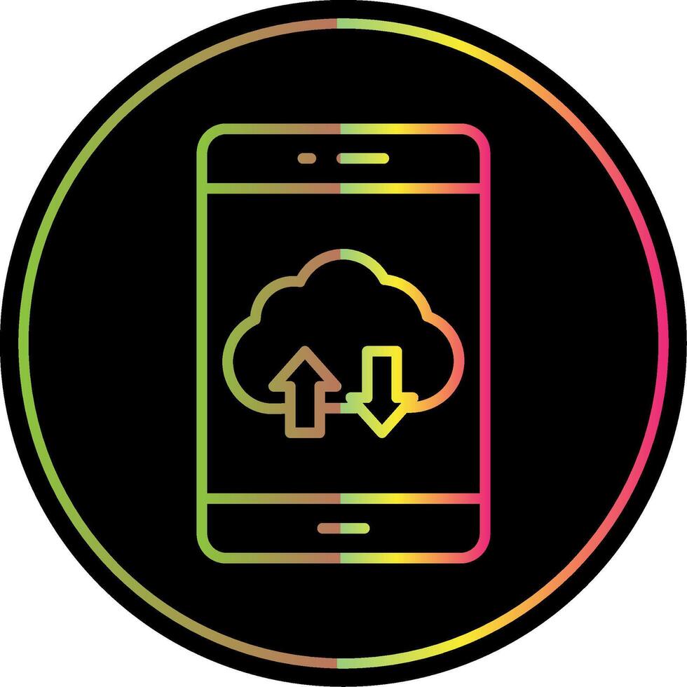 Smartphone Line Gradient Due Color Icon Design vector