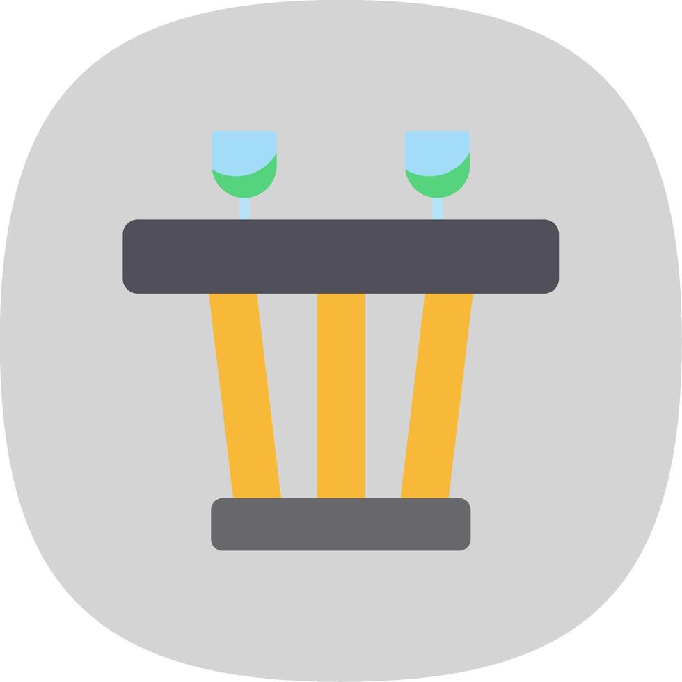 Dining Table Flat Curve Icon Design vector