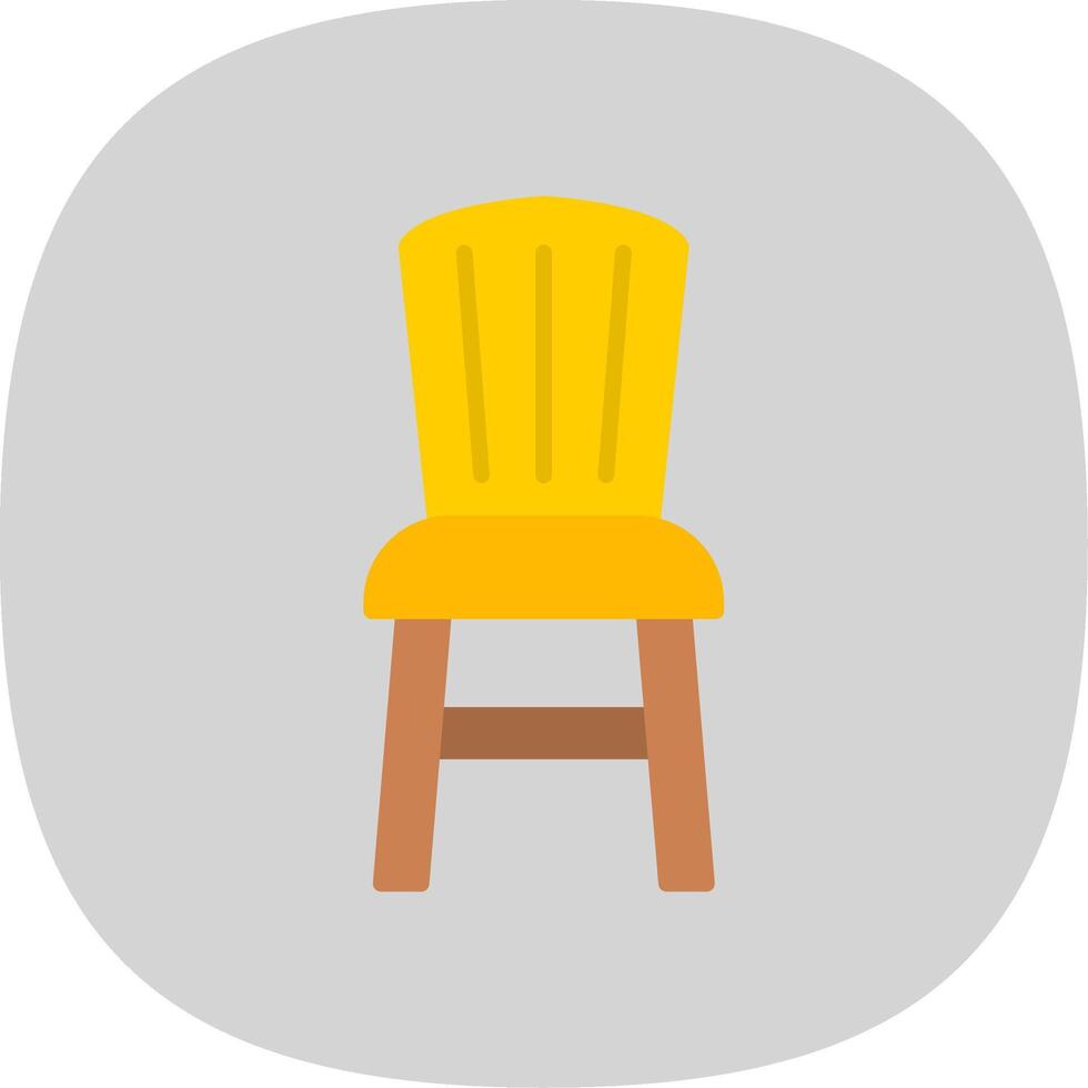 Dining Chair Flat Curve Icon Design vector