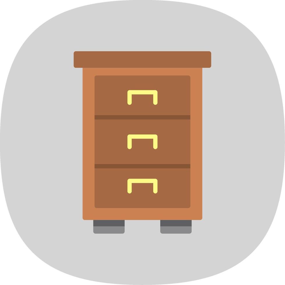 Drawers Flat Curve Icon Design vector
