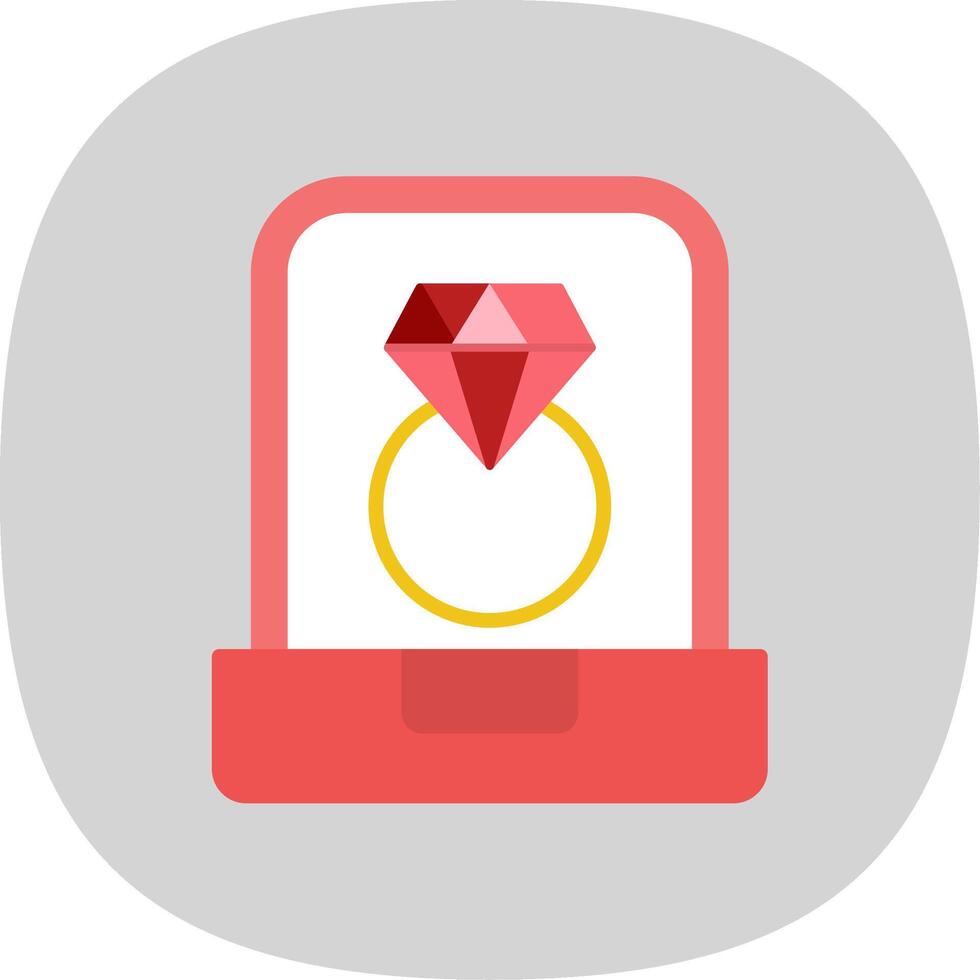 Diamond Ring Flat Curve Icon Design vector