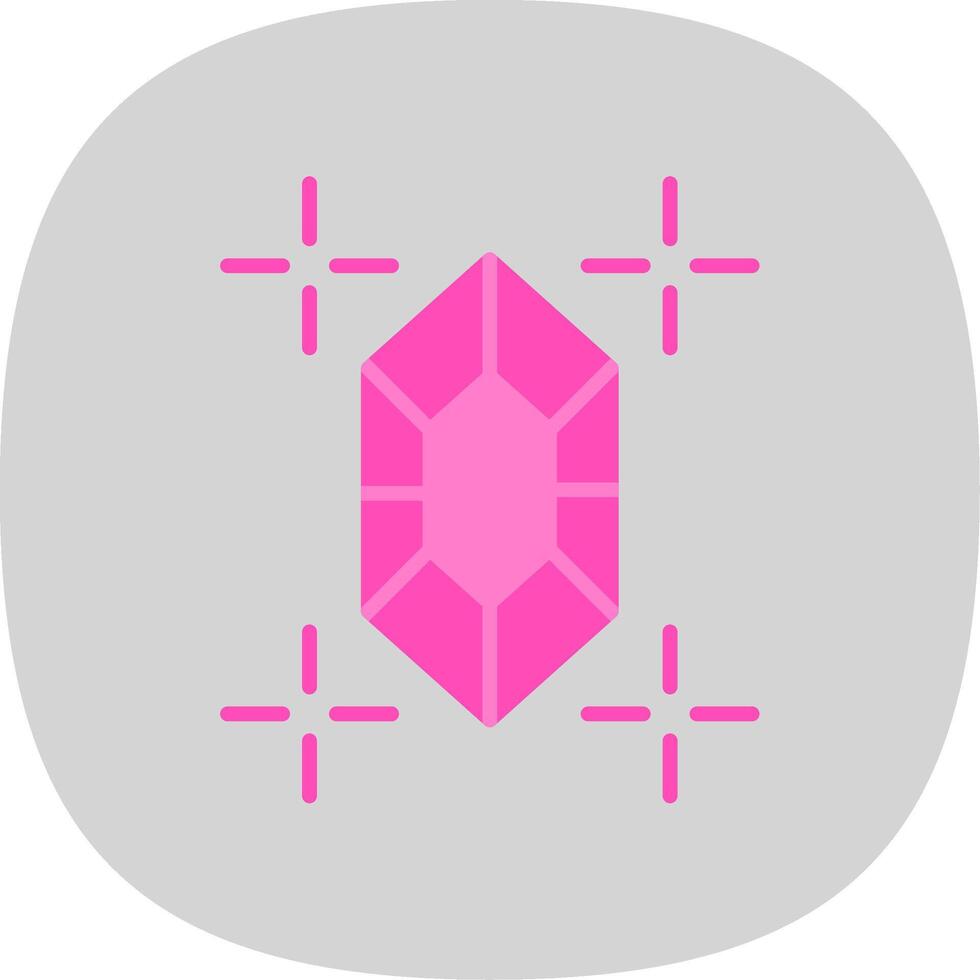 Gem Flat Curve Icon Design vector