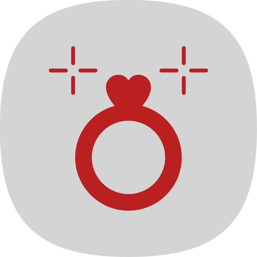 Wedding Ring Flat Curve Icon Design vector
