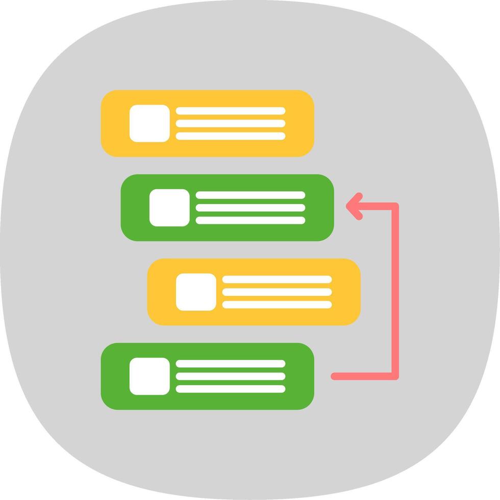 Backlog Flat Curve Icon Design vector
