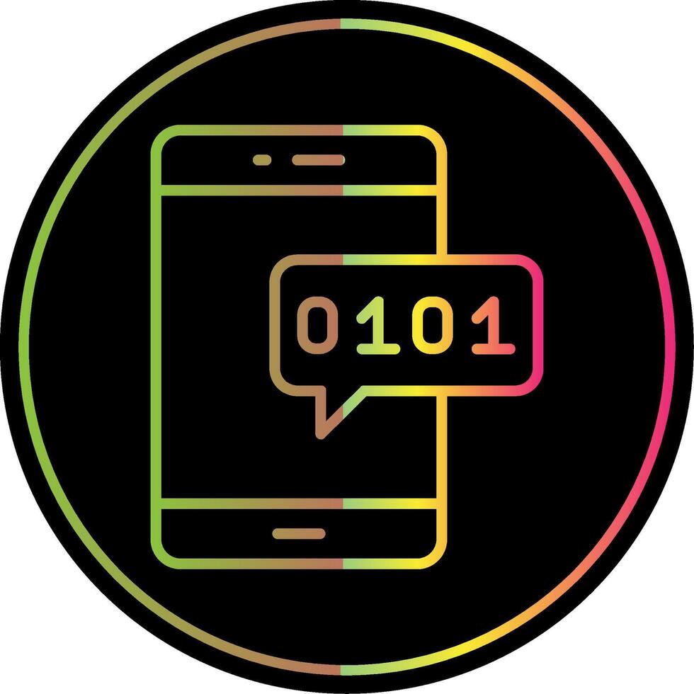 Mobile Line Gradient Due Color Icon Design vector