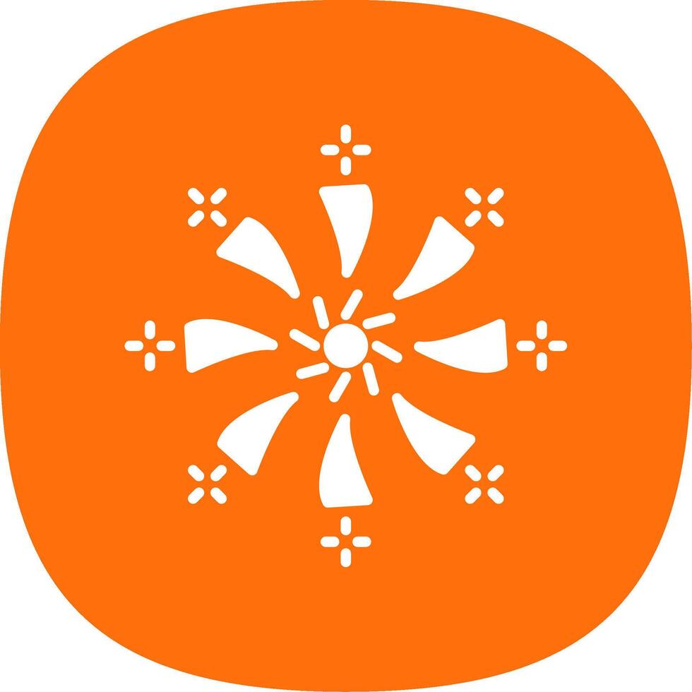 Firework Glyph Curve Icon Design vector