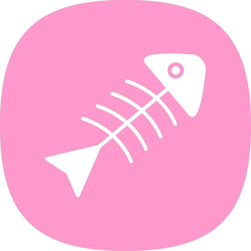Rotten Fish Glyph Curve Icon Design vector