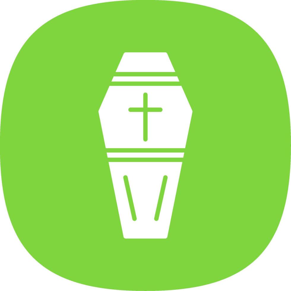 Coffin Glyph Curve Icon Design vector