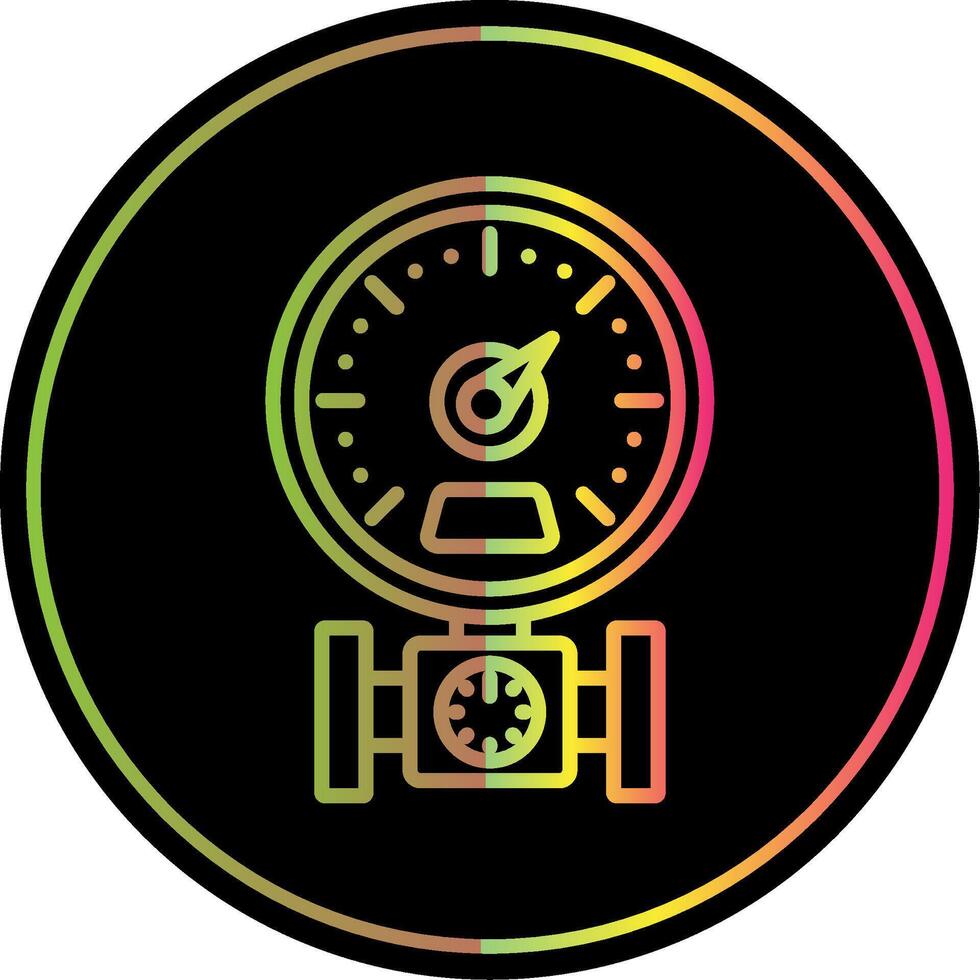Pressure Gauge Line Gradient Due Color Icon Design vector