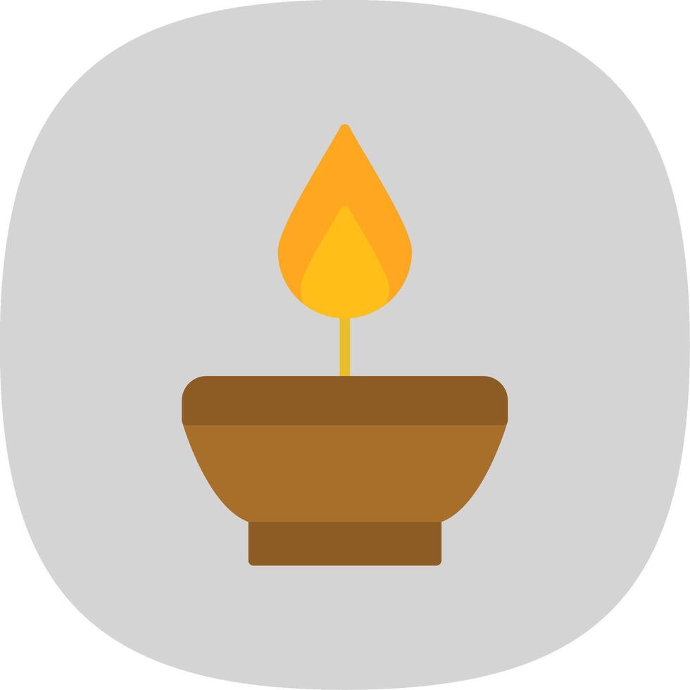 Oil Lamp Flat Curve Icon Design vector