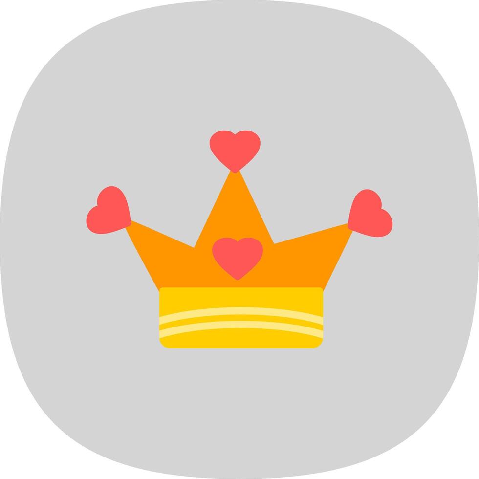 Crown Flat Curve Icon Design vector