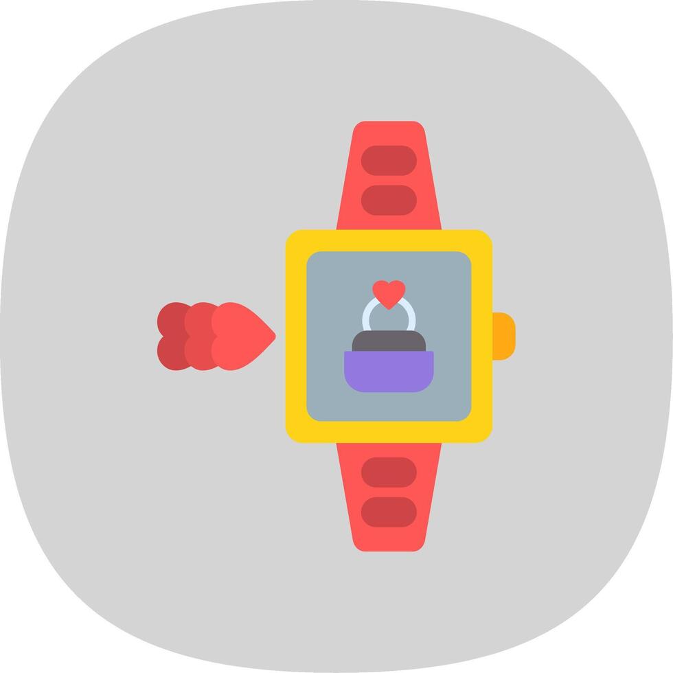 Smart Watch Flat Curve Icon Design vector