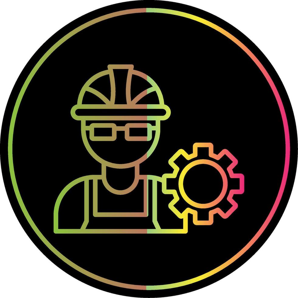 Engineer Line Gradient Due Color Icon Design vector