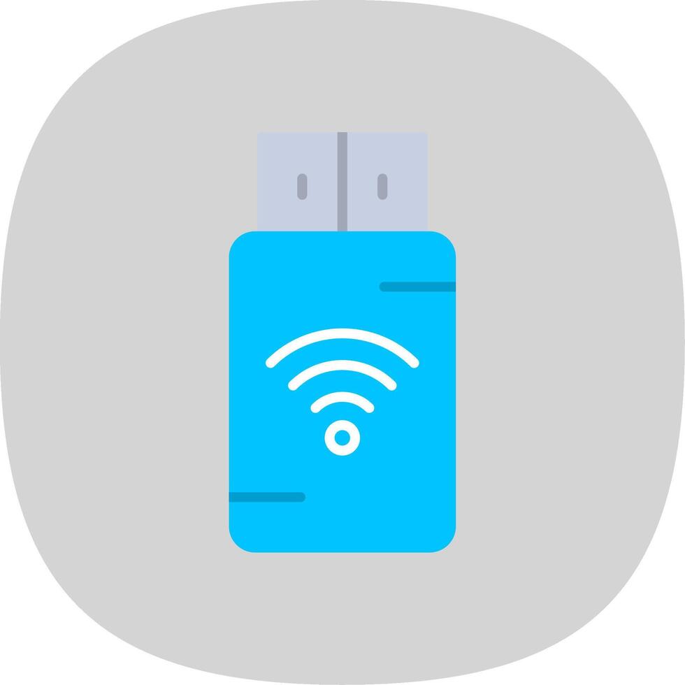 Pendrive Flat Curve Icon Design vector