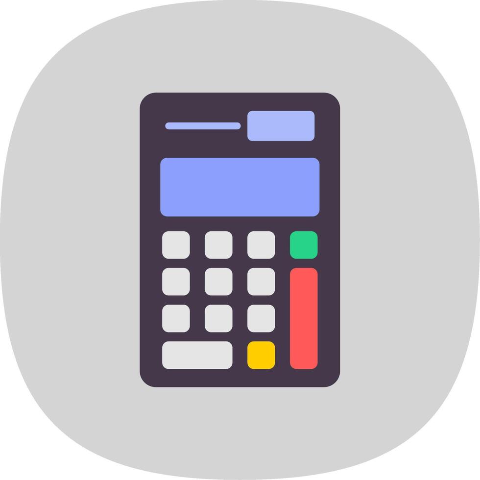 Calculator Flat Curve Icon Design vector