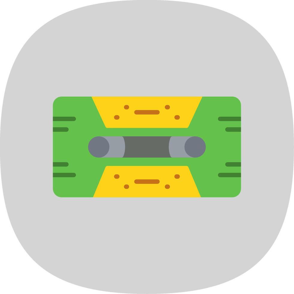 Cassette Tape Flat Curve Icon Design vector