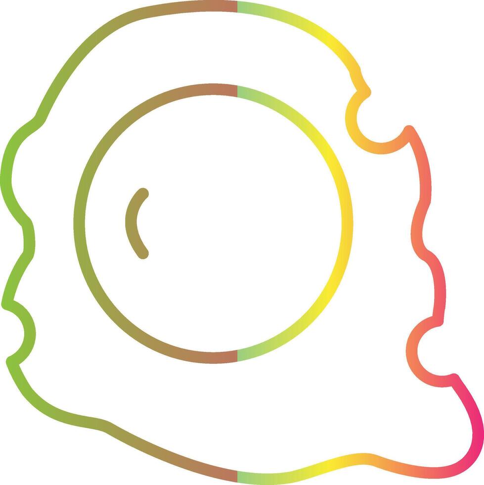 Fried Egg Line Gradient Due Color Icon Design vector