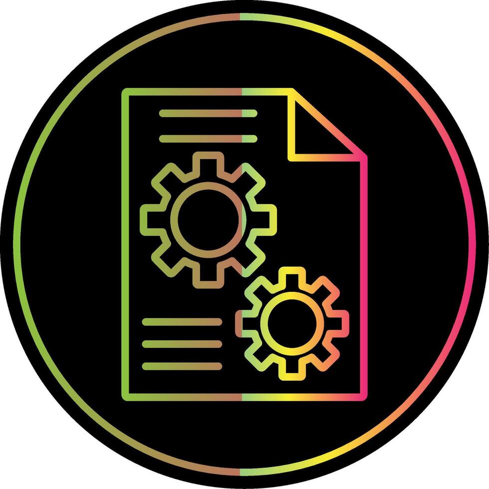 Cogwheels Line Gradient Due Color Icon Design vector