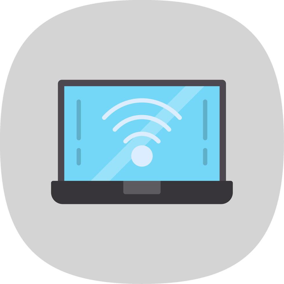 Wifi Flat Curve Icon Design vector