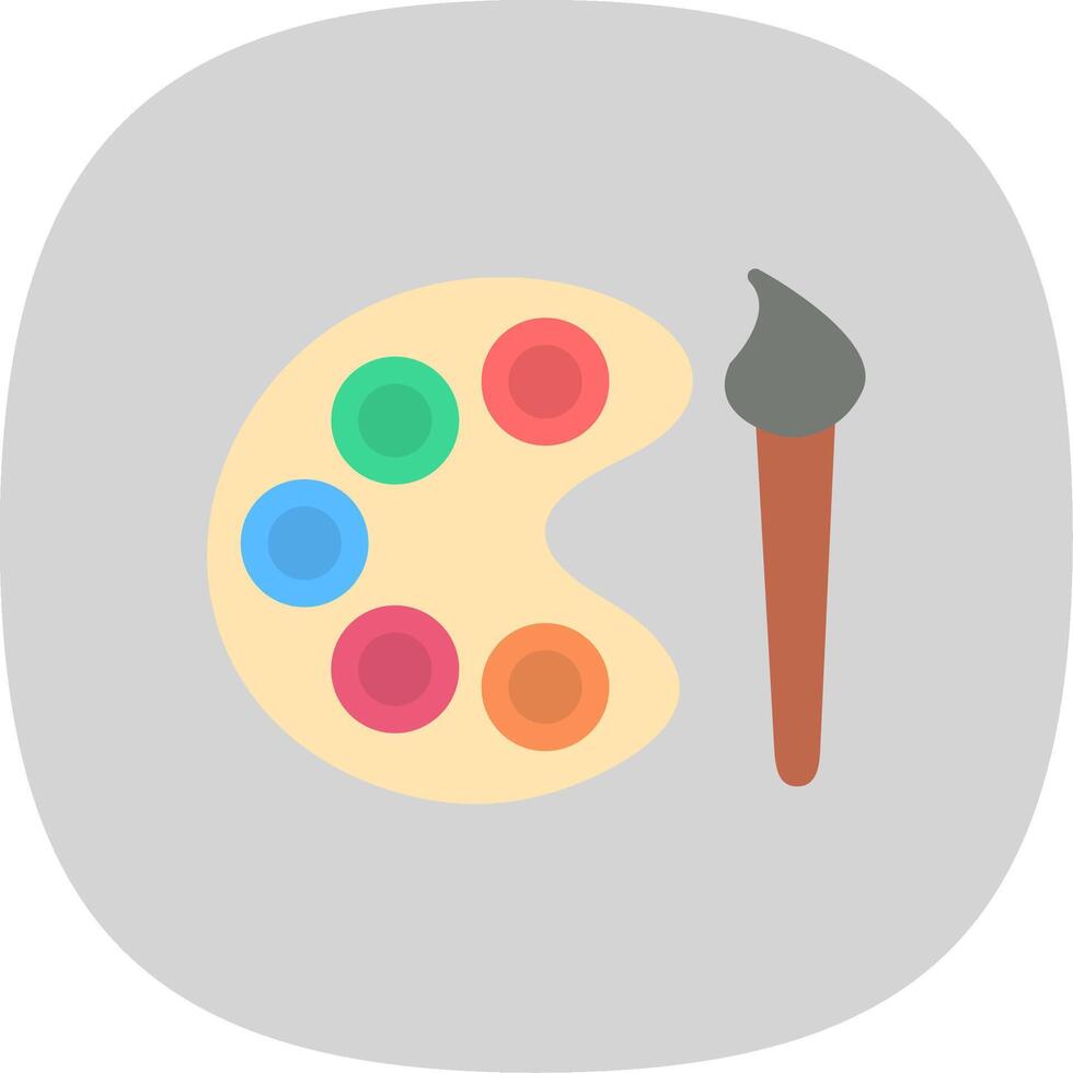 Paint Palette Flat Curve Icon Design vector