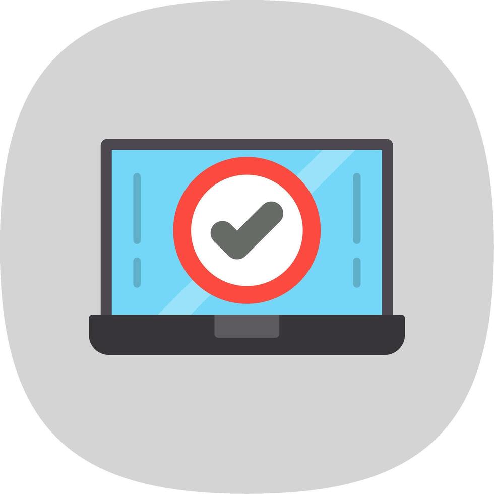 Verified Flat Curve Icon Design vector