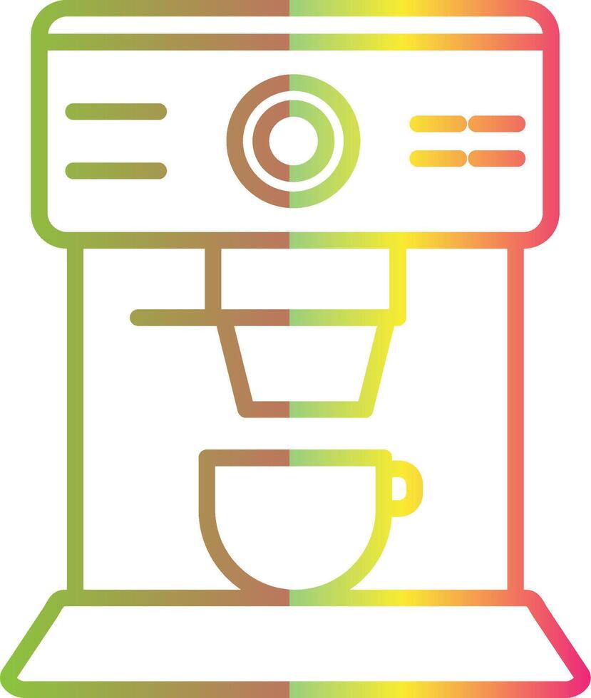 Coffee Machine Line Gradient Due Color Icon Design vector