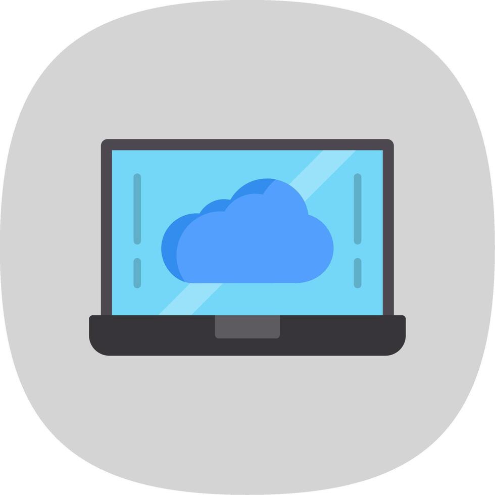Cloud Flat Curve Icon Design vector