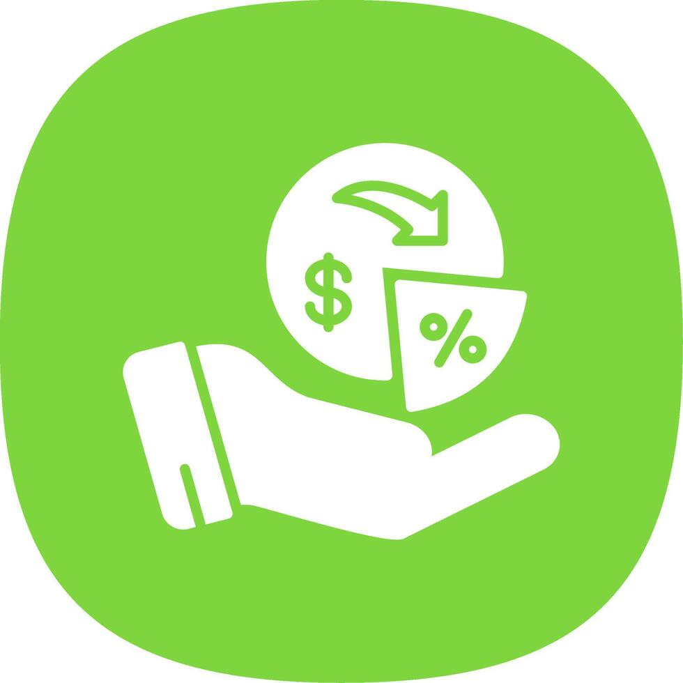 Dividends Glyph Curve Icon Design vector
