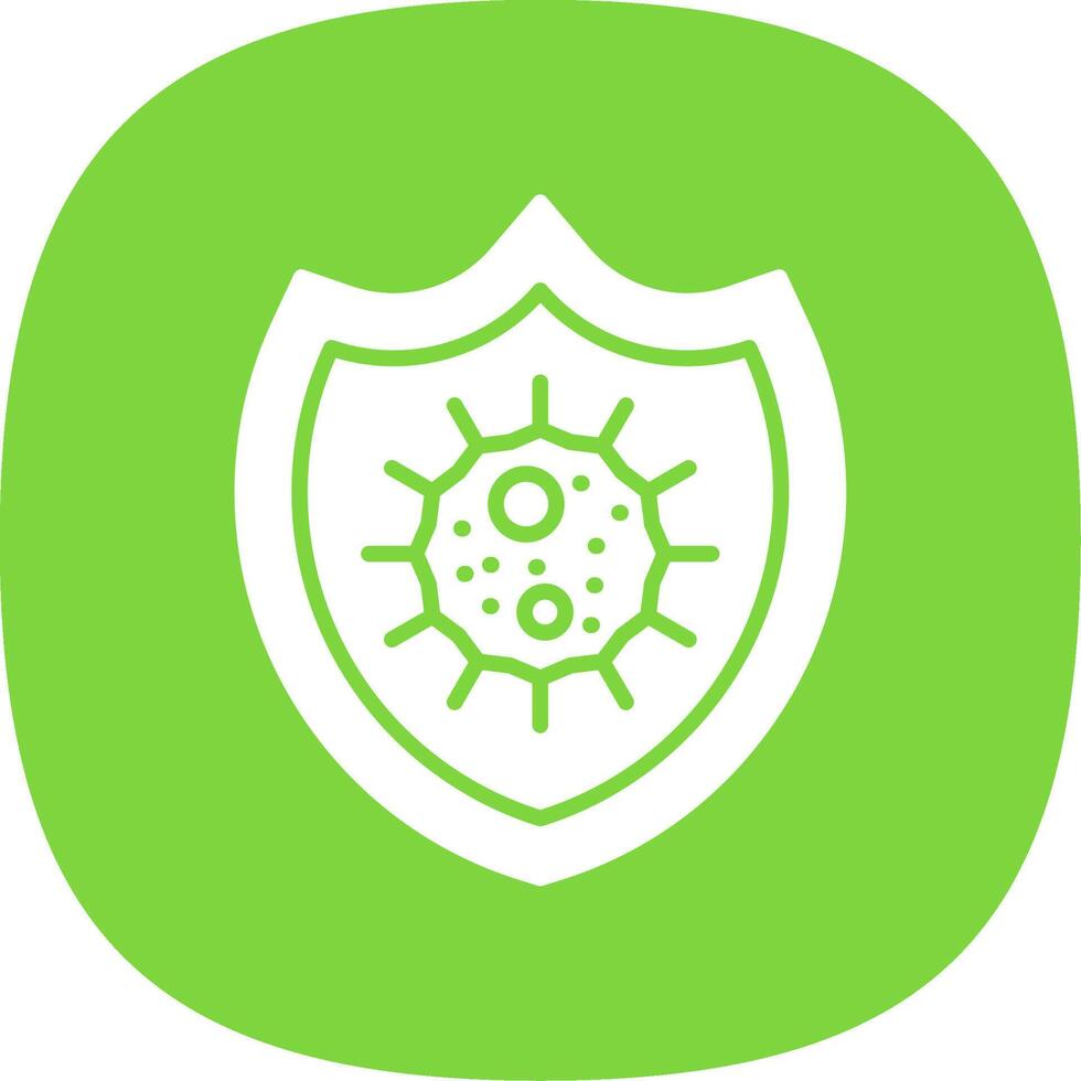Bacteria Glyph Curve Icon Design vector