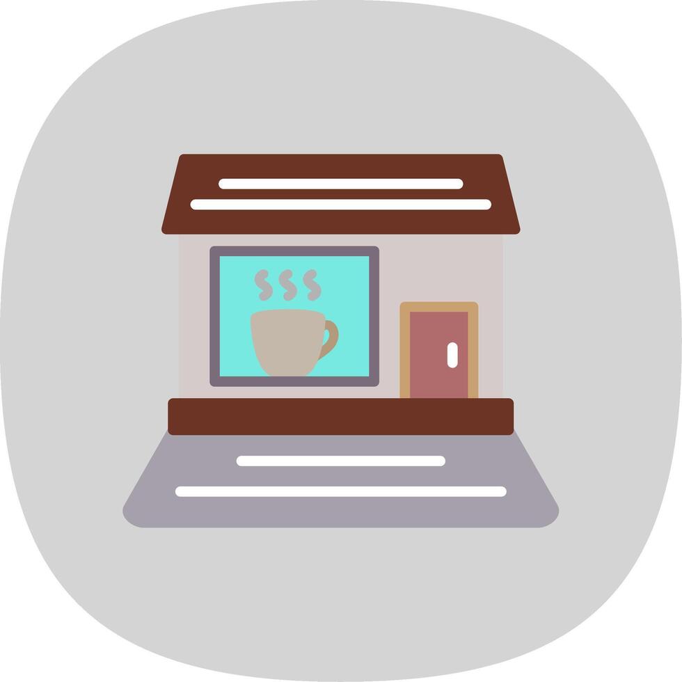 Coffee shop Flat Curve Icon Design vector