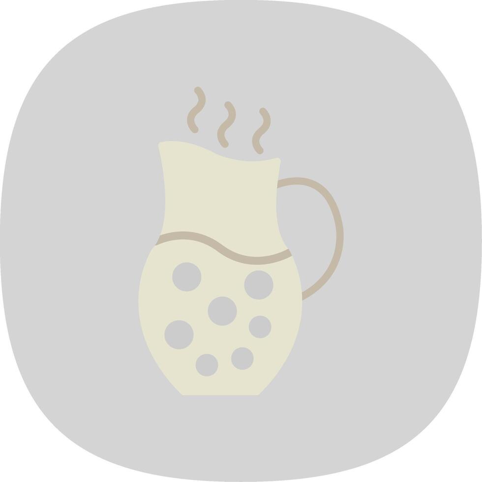 Jug Flat Curve Icon Design vector