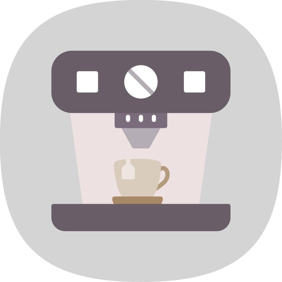 Coffee Machine Flat Curve Icon Design vector