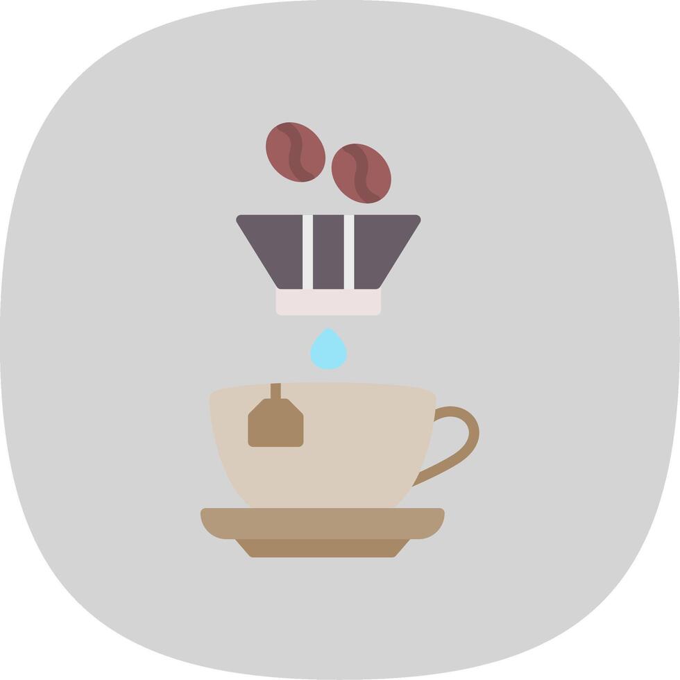 Coffee Filter Flat Curve Icon Design vector
