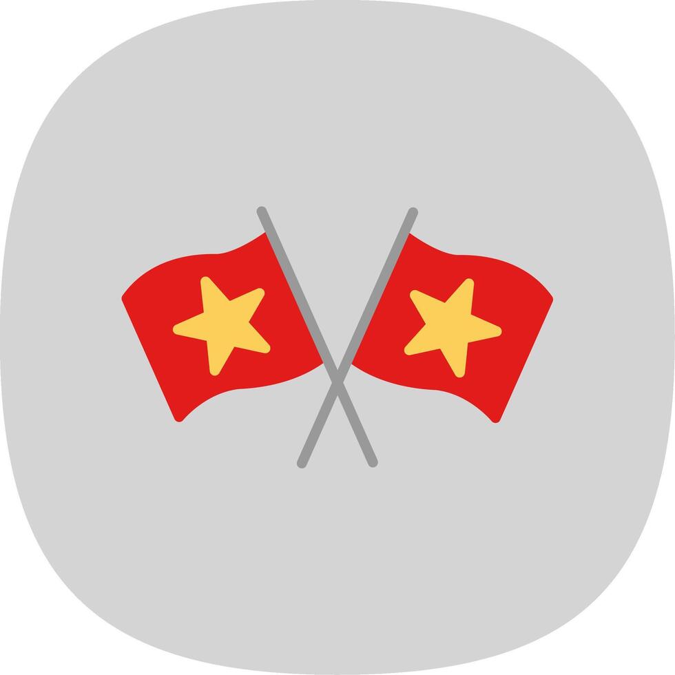Flags Flat Curve Icon Design vector
