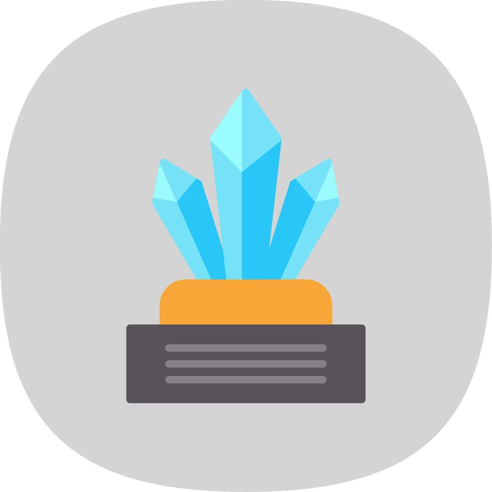 Crystals Flat Curve Icon Design vector