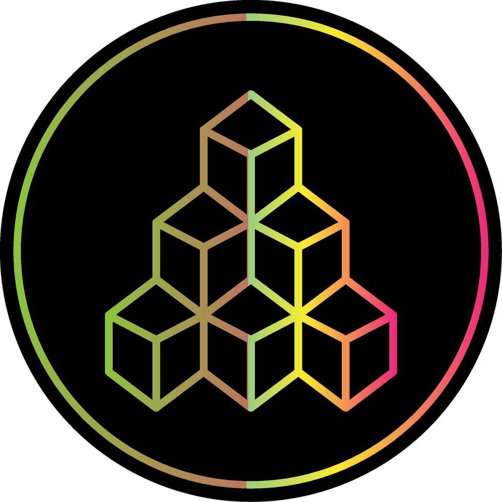 Blocks Line Gradient Due Color Icon Design vector