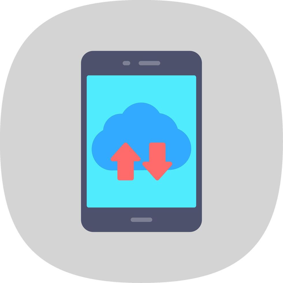 Smartphone Flat Curve Icon Design vector
