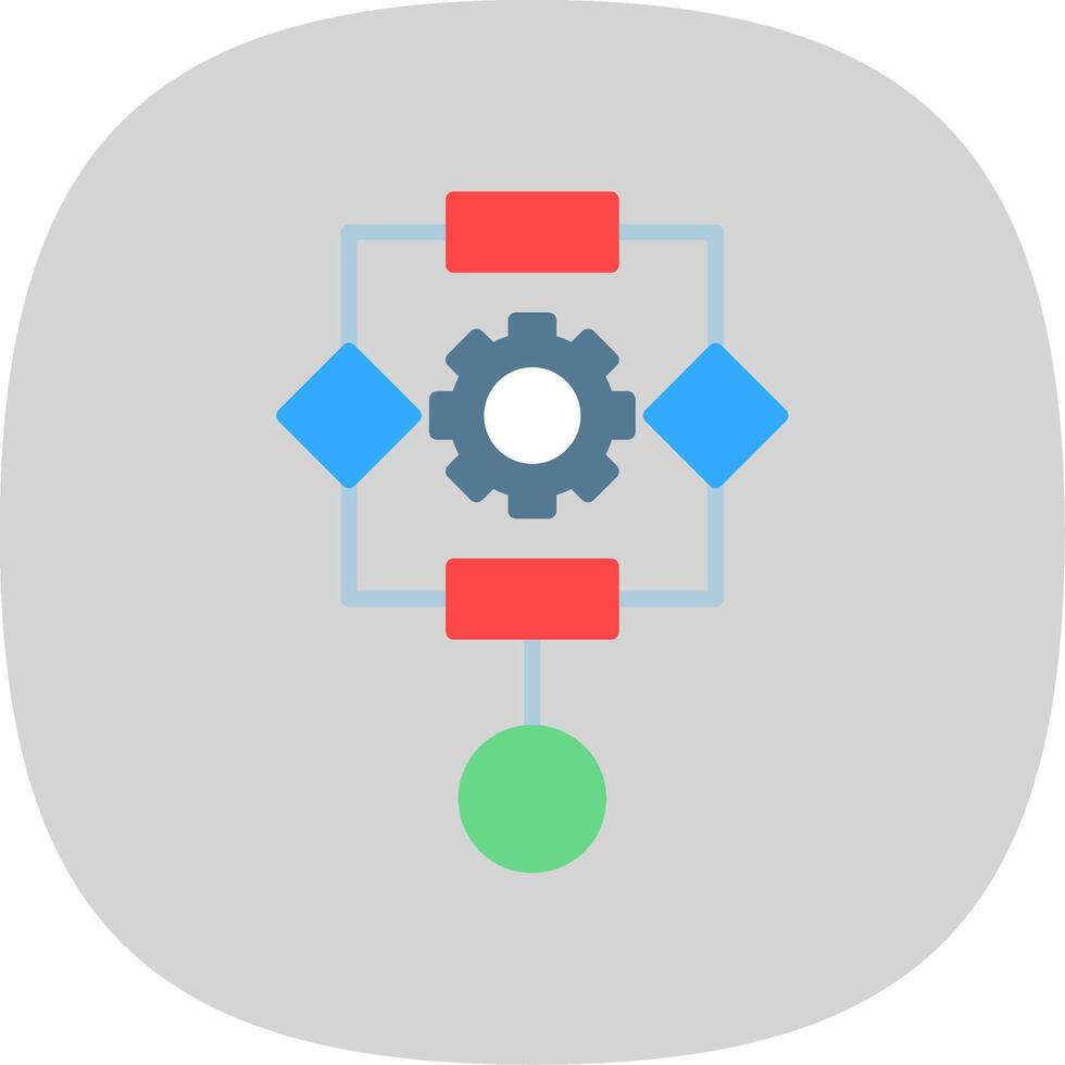 Algorithm Flat Curve Icon Design vector