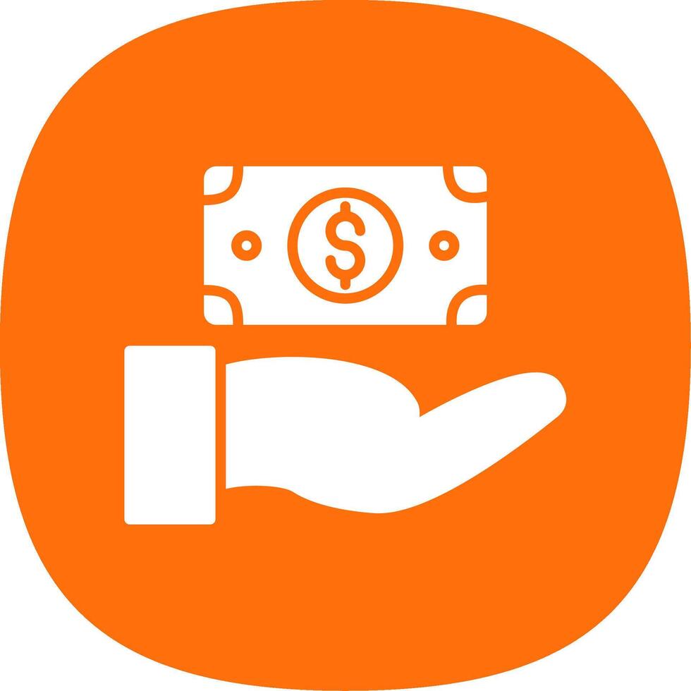 Give Money Glyph Curve Icon Design vector