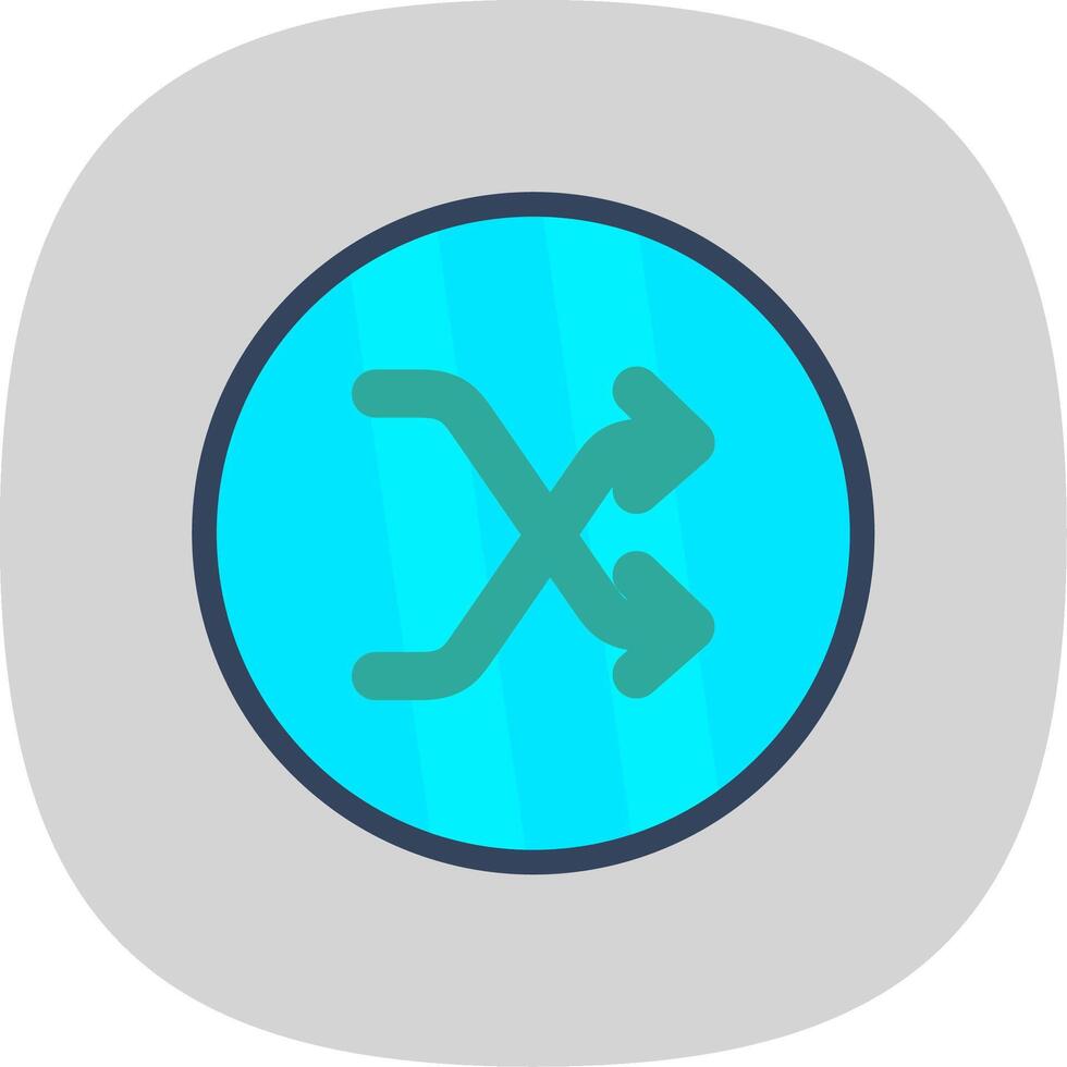 Shuffle Flat Curve Icon Design vector