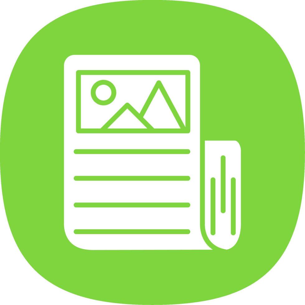 News Report Glyph Curve Icon Design vector