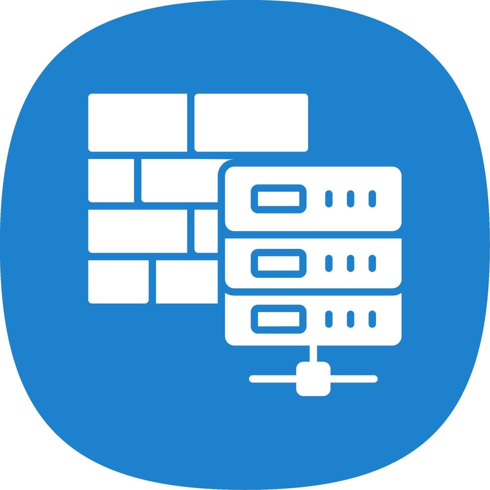Firewall Glyph Curve Icon Design vector