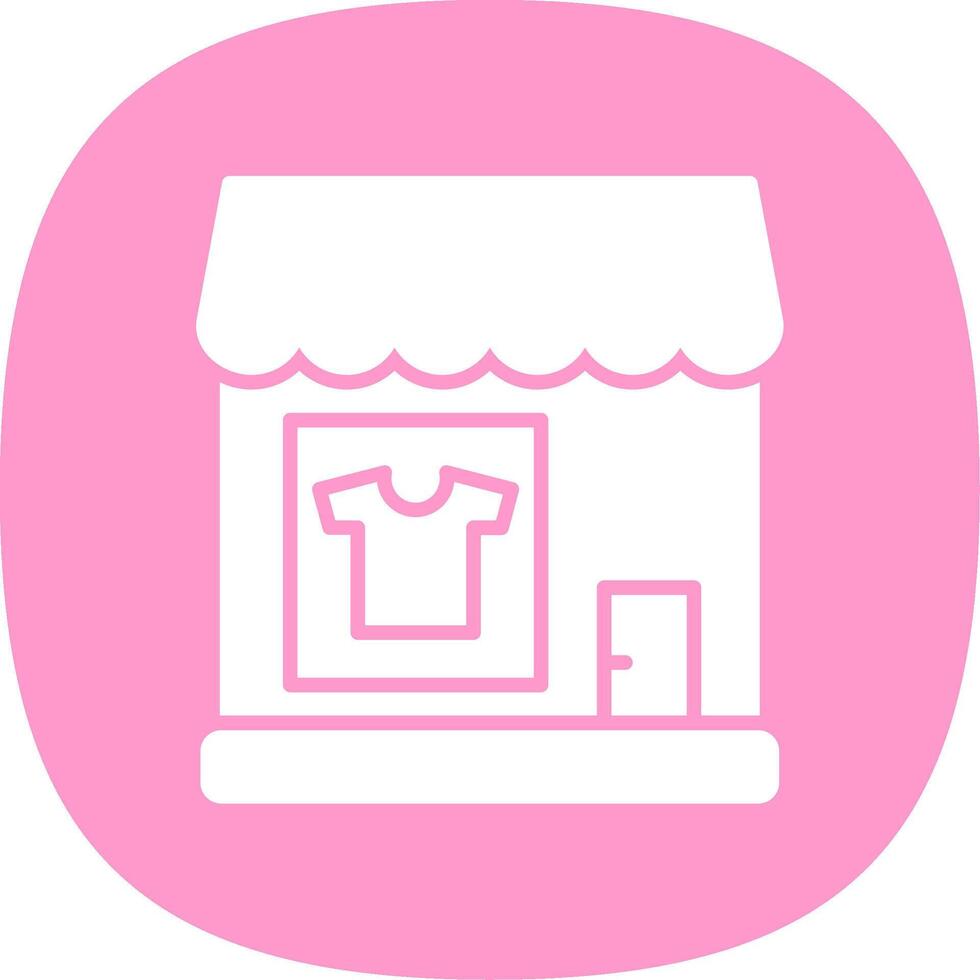 ropa tienda glifo curva icono diseño vector