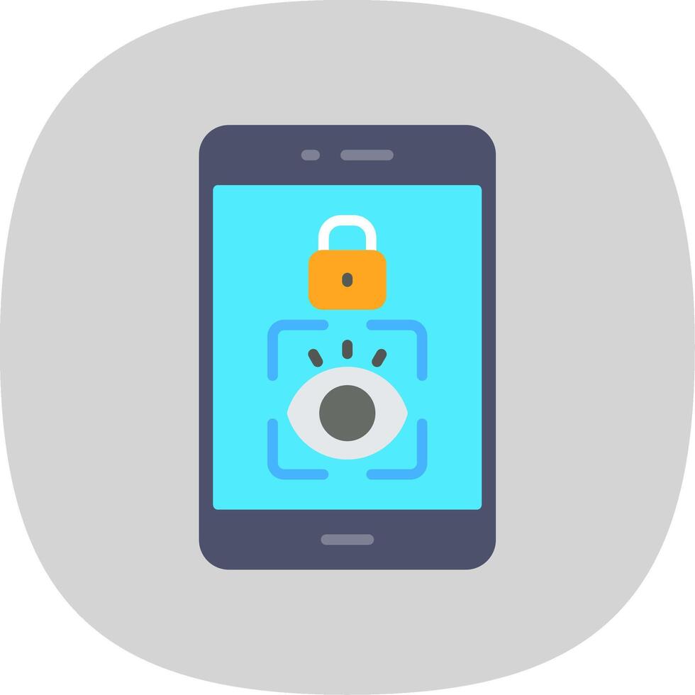 Eye Scanner Flat Curve Icon Design vector