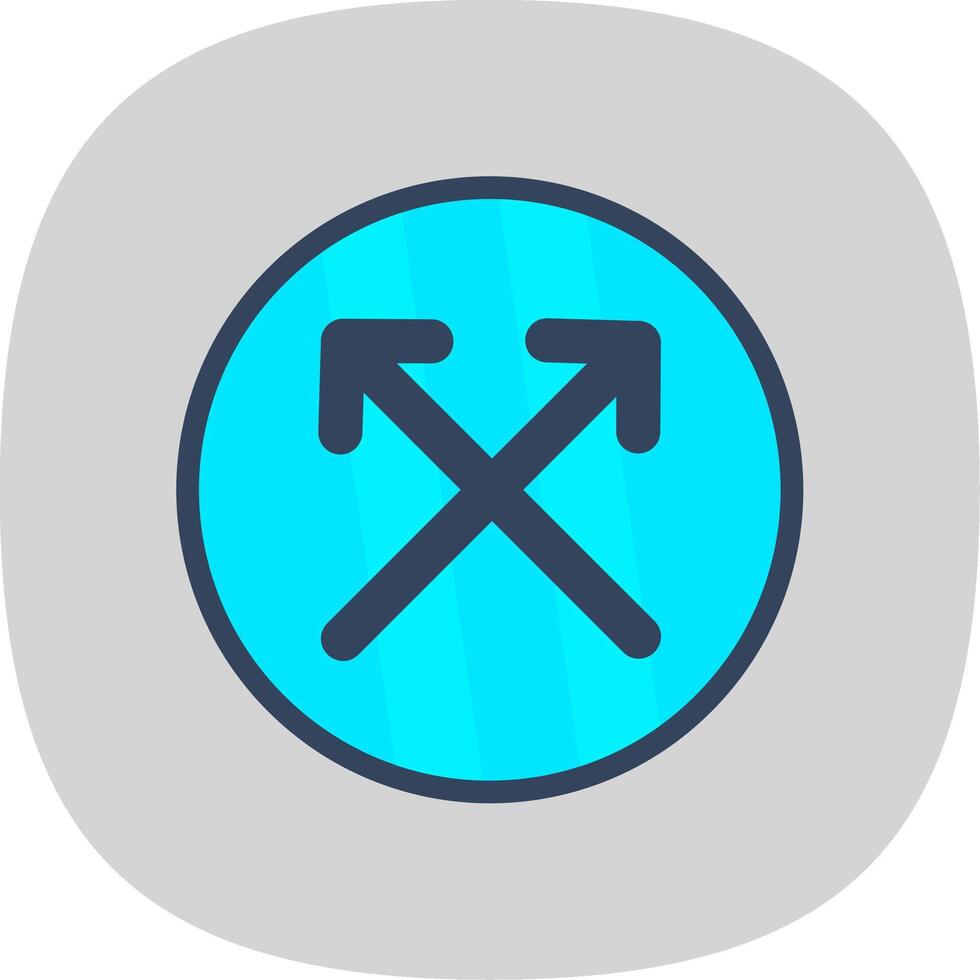 Split Flat Curve Icon Design vector