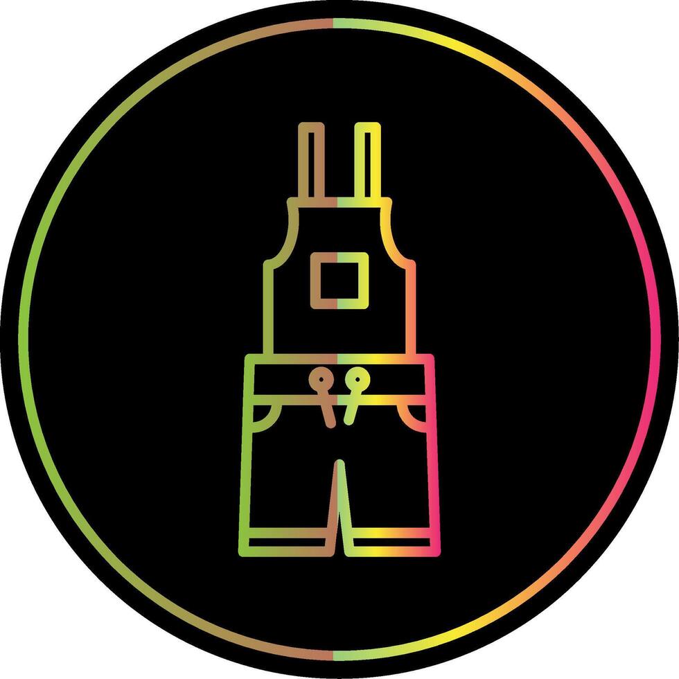 Dungarees Line Gradient Due Color Icon Design vector